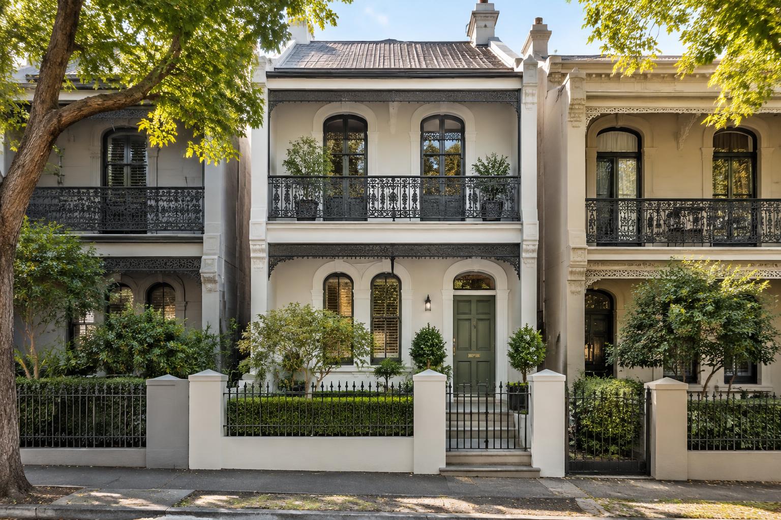 Restored terrace home on a leafy residential street